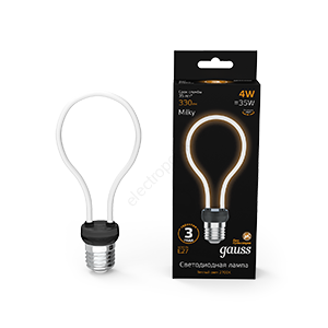 Лампа светодиодная LED 4 Вт 330 Лм 2700К теплая Е27 А72 milky Filament Artline Gauss (1004802104)
