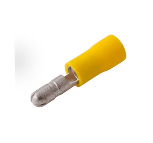 Разъем штекерный изолир штекер 5 мм 4-6 кв мм (РШи-п 6.0-5 РшИп5.5-4) желтый (08-0531)