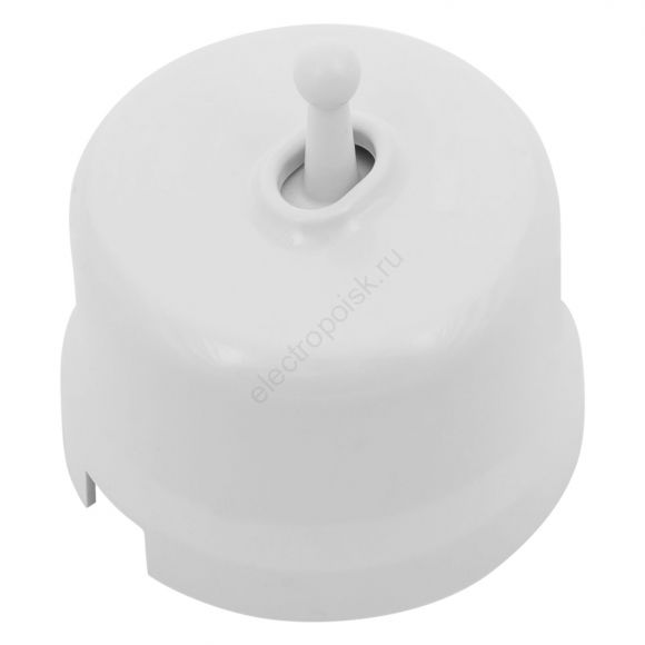 Кнопка (однотумблерная), пластик, цвет Белый B1-230-21-PB