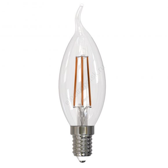 Лампа светодиодная диммируемая LED-CW35-9W-4000K-E14-CL-DIM GLA01TR Форма свеча на ветру прозрачная. Серия Air Белый свет 4000K Картон (UL-00005190)
