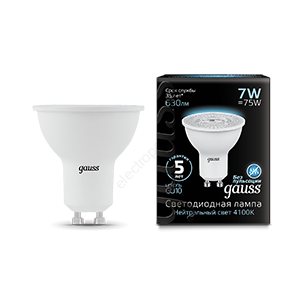 Лампа светодиодная LED 7 Вт 630 Лм 4100К белая GU10 MR16 Black Gauss (101506207)