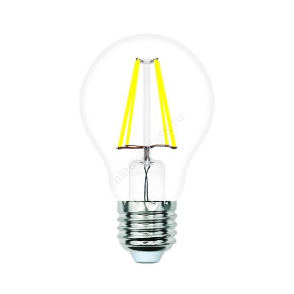 Лампа светодиодная LED-A60-5W/4000K/E27/CL/SLF Форма A прозрачная Белый свет (4000K) ТМ Volpe (UL-00008295)