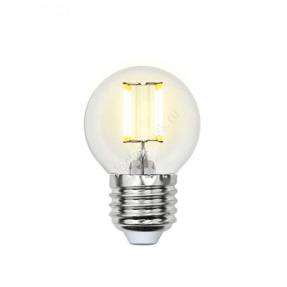 LED-G45-6W/NW/E27/CL GLA01TR Лампа светодиодная. Форма ''шар'', прозрачная. Серия Air. Белый свет (4000K). Картон. ТМ Uniel (UL-00002208)