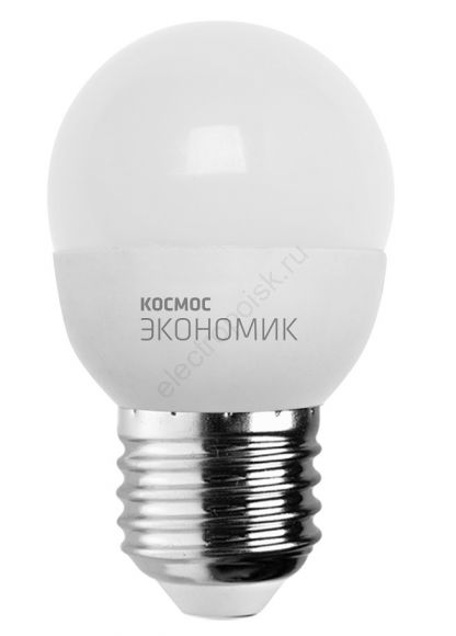 Лампа LED 6.5Вт 220В Е14 D45х79 теплый шар 460лм (LkecLED6.5wGL45E1430)