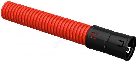 Труба гофрированная двустенная 50мм с протяжкой с муфтой красная (50м)