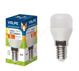 LED-Y27-3W/WW/E14/FR/Z Лампа светодиодная для холодильников. ТМ Volpe Матовая колба. Материал корпуса пластик. Цвет свечения теплый белый. Упаковка картон (UL-00000178)