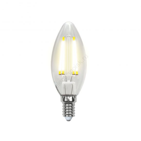 LED-C35-6W/WW/E14/CL GLA01TR Лампа светодиодная. Форма ''свеча'', прозрачная. Серия Air. Теплый белый свет (3000K). Картон. ТМ Uniel (UL-00002196)