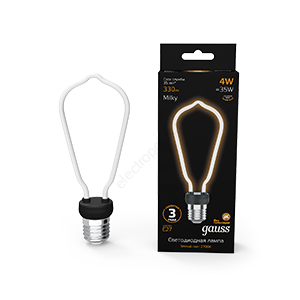 Лампа светодиодная LED 4 Вт 330 Лм 2700К теплая Е27 ST64 milky Filament Artline Gauss (1005802104)