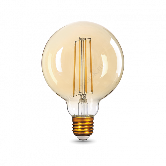 Лампа светодиодная филаментная LED 8 Вт 740 лм 2400К AC185-265В E27 шар G95 теплая золотистая колба Black Filament Gauss (105802008)