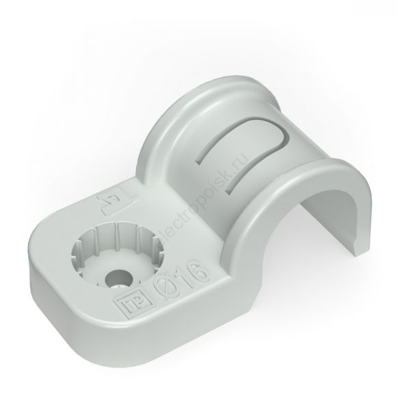 Крепеж-скоба пластиковая односторонняя для прямого монтажа серая в п/э d20 мм (10шт/550шт уп/кор) PR13.0398