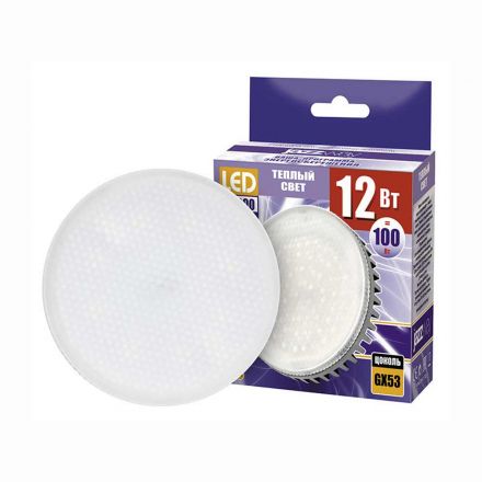 Лампа светодиодная LED-12w 5000K GX53 диммируемая Jazzway