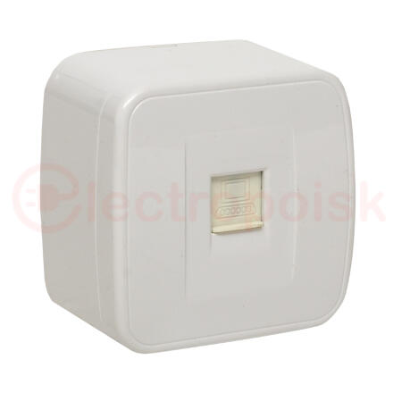 Розетка Минск RJ-45 1-местная ОП 1А 120В белая Basic