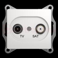 GLOSSA Розетка телевизионная TV-SAT одиночная в рамку 1дБ белая GLOSSA Розетка телевизионная TV-SAT одиночная в рамку 1дБ белая
