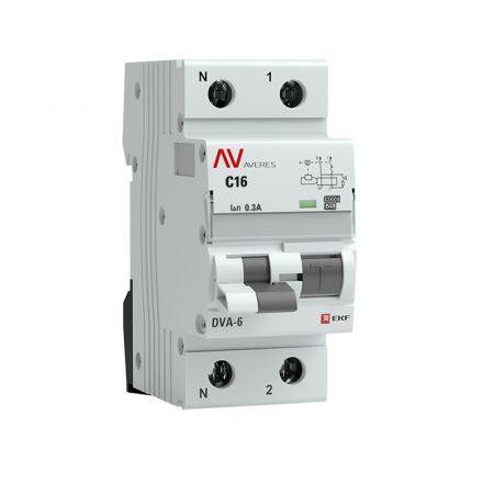 Автомат дифференциальный DVA-6 1P+N 16А (C) 300мА (A) 6кА AVERES