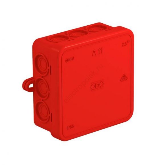 Коробка распределительная A11 85x85x40 красная (2000164)