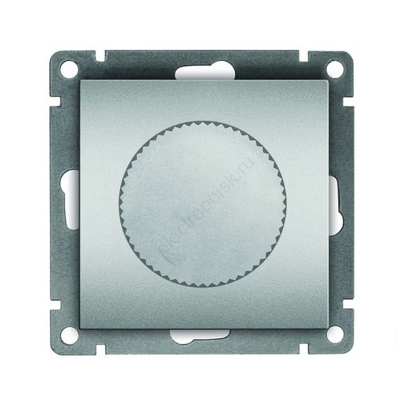 Светорегулятор (Диммер) UNIVersal серия Афина, с/у, 3А, 220В, 500Вт, серебро (еврослот) A0101-S