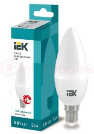 Лампа светодиодная LED 5вт E14 белый матовая свеча ECO Лампа светодиодная LED 5вт E14 белый матовая свеча ECO