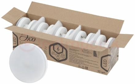 Лампа светодиодная ECO LED GX-10W-840-GX53 (10-PACK) (диод  таблетка  10Вт  нейтр  GX53) (10/100/4800) ЭРА