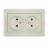 Розетка Бриллиант двойная без заземления слоновая кость