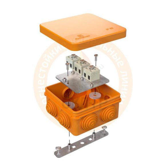 Коробка огнестойкая для открытой проводки 40-0210-FR1.5-4 Е15-Е120 80х80х40 (40-0210-FR1.5-4)