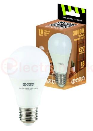 Лампа светодиодная LED 18Вт E27 3000K груша 230/50 ФАZА