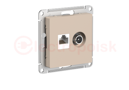 ATLASDESIGN РОЗЕТКА двойная ТВ + компьютерная RJ45, кат. 5Е, ПЕСОЧНЫЙ ATLASDESIGN РОЗЕТКА двойная ТВ + компьютерная RJ45, кат. 5Е, ПЕСОЧНЫЙ