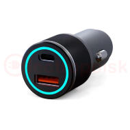 Зарядное устройство автомобильное c двумя портами USB-A + USB-A c LED-подсветкой 68Вт Зарядное устройство автомобильное c двумя портами USB-A + USB-A c LED-подсветкой 68Вт