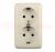 Розетка двойная наружная с заземлением со шторками с изоляционной пластиной слоновая кость