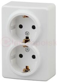 Розетка 2х2P+E Schuko со шторками, 16A-250В, ОУ, Эра Эксперт, белый, 11-2206-01 Розетка 2х2P+E Schuko со шторками, 16A-250В, ОУ, Эра Эксперт, белый, 11-2206-01