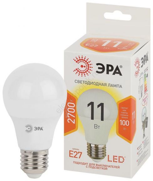 Лампа светодиодная LED A60-11W-827-E27(диод,груша,11Вт,тепл,E27) (Б0030910)