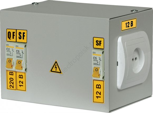 Ящик с понижающим трансформатором ЯТП-230/36/0.25 IP30 с 3 автоматами УХЛ4