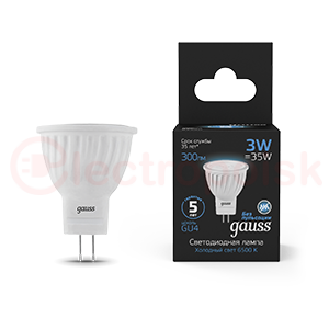 Лампа светодиодная LED 3 Вт 300 Лм 6500К холодная GU4 MR11 Black Gauss