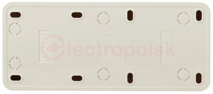 Розетка Intro Quadro 2-206-02 с заземлением трехместная 3х2P+E, 16А-250В, IP20, ОУ, слоновая кость Розетка Intro Quadro 2-206-02 с заземлением трехместная 3х2P+E, 16А-250В, IP20, ОУ, слоновая кость