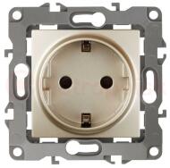 Розетка 2P+E Schuko, 16A-250В, Эра12, шампань, 12-2101-04 Розетка 2P+E Schuko, 16A-250В, Эра12, шампань, 12-2101-04