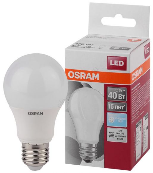 Лампа светодиодная LED 6Вт Е27 LS CLA40 FR дневной матовая грушевидная Osram