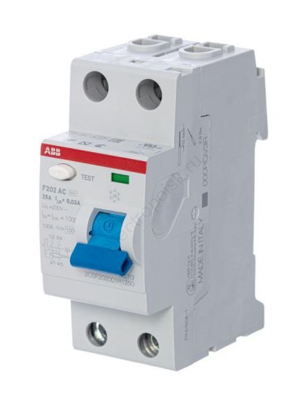 Выключатель дифференциального тока (УЗО) 2п 25А 30мА F202 АС