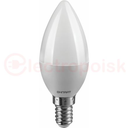 Лампа светодиодная LED 6вт E14 теплый матовая свеча