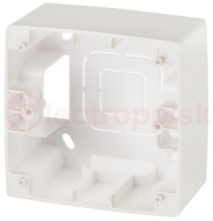 Коробка наклад. монтажа 1 пост, Эра12, перламутр (20/200/1600) 12-6101-15 ЭРА