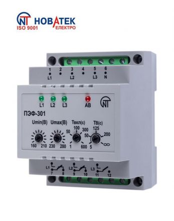 Переключатель фаз ПЭФ-301 16А на DIN-рейку