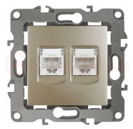 Розетка комбинированная RJ45+RJ11, Эра12, шампань, 12-3109-04 Розетка комбинированная RJ45+RJ11, Эра12, шампань, 12-3109-04