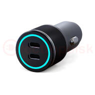 Зарядное устройство автомобильное c двумя портами USB-A + USB-A c LED-подсветкой 75Вт Зарядное устройство автомобильное c двумя портами USB-A + USB-A c LED-подсветкой 75Вт