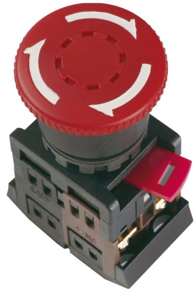 Кнопка красная с фиксацией AE-22 Гриб 240В 1з+1р 240В
