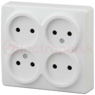 Розетка 4х2P, 16A-250В, ОУ, Эра Эксперт, белый, 11-2210-01 Розетка 4х2P, 16A-250В, ОУ, Эра Эксперт, белый, 11-2210-01