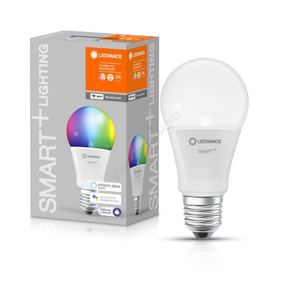 Лампа светодиодная диммируемая LEDVANCE SMART+ груша, 14Вт (замена 100 Вт), RGBW