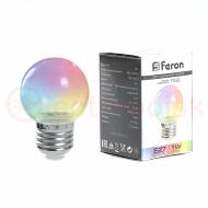 Лампа светодиодная LED 1вт Е27 RGB прозрачный плавная смена цвета шар Лампа светодиодная LED 1вт Е27 RGB прозрачный плавная смена цвета шар
