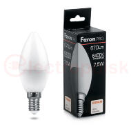 Лампа светодиодная LED 7.5вт Е14 дневной матовая свеча Feron.PRO Лампа светодиодная LED 7.5вт Е14 дневной матовая свеча Feron.PRO