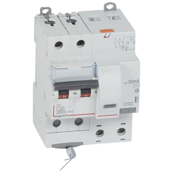 Выключатель автоматический дифференциального тока АВДТ DX3 2П C20А 30MА-АC 4м