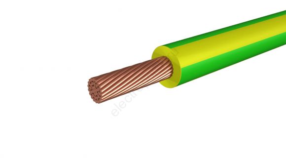 Провод силовой ПУГВ 1х1 желто-зеленый (100м) многопроволочный