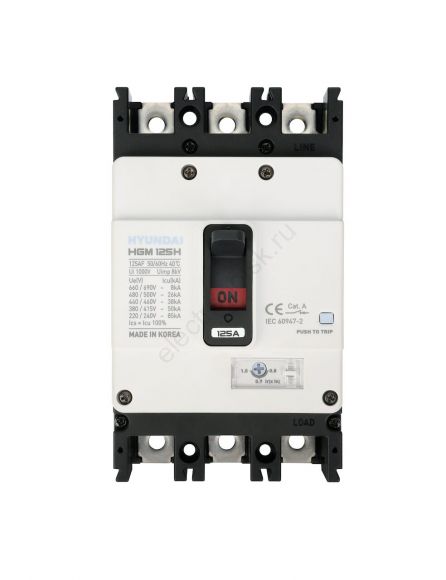 Автоматический выключатель HGM125L 3PT4S0000C 00063F 50-63A ток к.з. 55kA AC380/415В