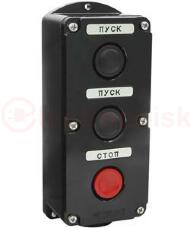 ПКЕ 212-3 У3, 10А, 660В, 3 элемента, чёрный и красный цилиндр, накладной, IP40, пост управления  (ЭТ) ПКЕ 212-3 У3, 10А, 660В, 3 элемента, чёрный и красный цилиндр, накладной, IP40, пост управления  (ЭТ)